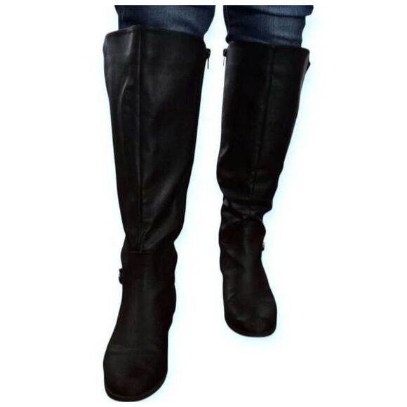 ALFANI STEP 'N FLEX KALLUMM BLACK EXTENDED CALF BOOTS SZ.7 GUC. - Picture 5 of 10